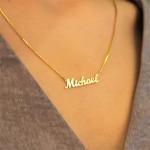 Personalized Box Chain Name Necklace in Silver/Gold