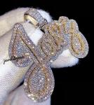 Men's Custom Moissanite Letter Pendant in Silver