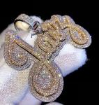 Men's Custom Moissanite Letter Pendant in Silver