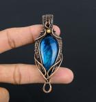 Labradorite Copper Wire Wrap Pendant for Her