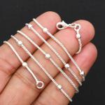 Silver Beaded Choker Necklace - Ethnic Handmade Gift