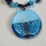 Blue Black Beaded Necklace for Her