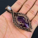 Dainty Amethyst Copper Wire Wrap Pendant