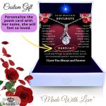 Custom Silver Love Drop Necklace for Her