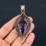 Dainty Amethyst Copper Wire Wrap Pendant
