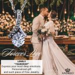 Custom Silver Love Drop Necklace for Her