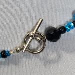 Blue Black Beaded Necklace for Her