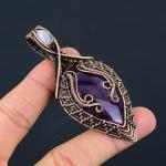 Dainty Amethyst Copper Wire Wrap Pendant