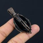 Fire Opal Copper Wire Wrap Pendant Gift