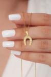 10k Gold Buena Suerte Horseshoe Pendant for Her