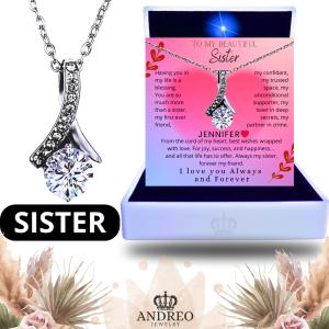 Custom Teardrop Necklace for Sister's Birthday Gift