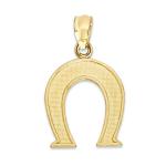 10k Gold Buena Suerte Horseshoe Pendant for Her