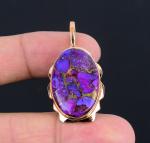 Purple Copper Turquoise Handmade Pendant for Women