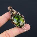 Peridot Wire Wrapped Copper Pendant Jewelry Gift