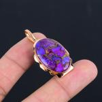 Purple Copper Turquoise Handmade Pendant for Women