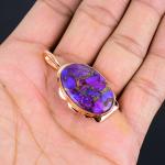 Purple Copper Turquoise Handmade Pendant for Women