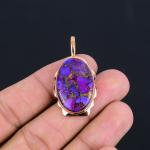 Purple Copper Turquoise Handmade Pendant for Women