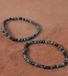 Snowflake Obsidian Stone Bracelets - 3 Piece Set