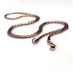 Oxidized Copper Wheat Chain Necklace - Handmade Gift
