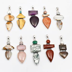 10 Gemstone Pendant Set for Women