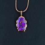 Purple Copper Turquoise Handmade Pendant for Women