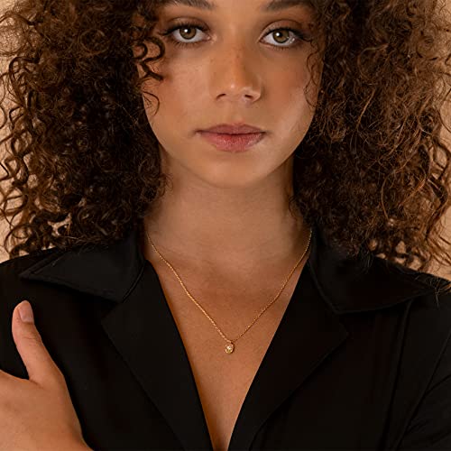 PAVOI 14K Gold Plated Charm Necklaces for Women | 8x1.6x6mm Pendant North Star Necklaces | 925 Sterling Silver Jewelry for Women | AAAAA Cubic Zirconia | Yellow Gold