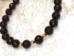 Black Tourmaline Graduation Bracelet in 18k Gold