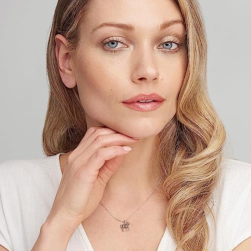 MORGAN & PAIGE Dainty Oxidized 925 Sterling Silver Horse Pendant Necklace With 16" Cable Chain + 2" Extender