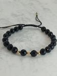 Black Tourmaline Graduation Bracelet in 18k Gold