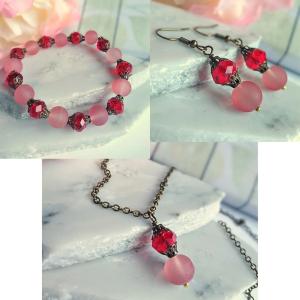 Red Gemstone Dangle Earrings | Minimalist Jewelry Gift