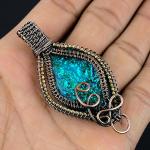 Fire Opal Copper Wire Wrap Pendant Jewelry