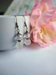 Dainty White Gemstone Dangle Earrings for Her