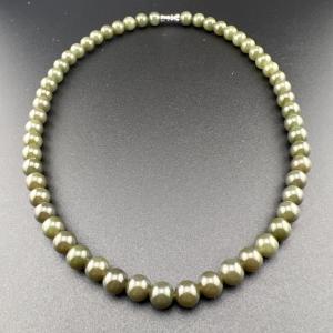 Nature Green Hetian Jade Beaded Necklace for Her