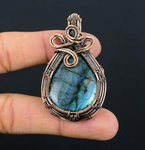 Labradorite Copper Wire Wrap Pendant for Her