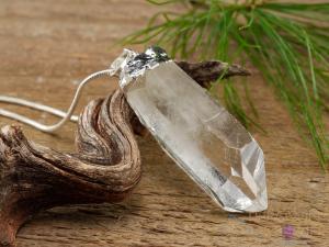 Clear Quartz Crystal Pendant - Handmade Gift for Him