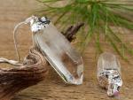 Clear Quartz Crystal Pendant - Handmade Gift for Him