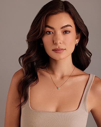 Green Fluorite Gemstone Pendant Necklace | Dainty Chain