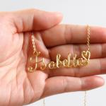 Personalized Gold Wire Name Necklace - Handmade Gift