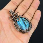 Labradorite Copper Wire Wrap Pendant for Her