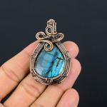 Labradorite Copper Wire Wrap Pendant for Her