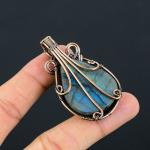 Labradorite Copper Wire Wrap Pendant for Her