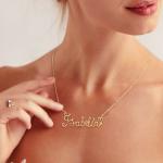 Personalized Gold Wire Name Necklace - Handmade Gift