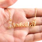 Personalized Gold Wire Name Necklace - Handmade Gift