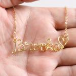 Personalized Gold Wire Name Necklace - Handmade Gift