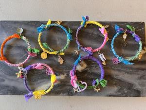 Colorful Handmade Bandana Charm Bracelets for Gifts