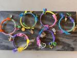 Colorful Handmade Bandana Charm Bracelets for Gifts