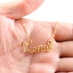 Personalized Gold Wire Name Necklace - Handmade Gift