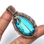 Apatite Gemstone Copper Wire Pendant for Her
