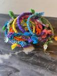 Colorful Handmade Bandana Charm Bracelets for Gifts