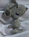 Colorful Cubic Zirconia Dog Pendant in Silver